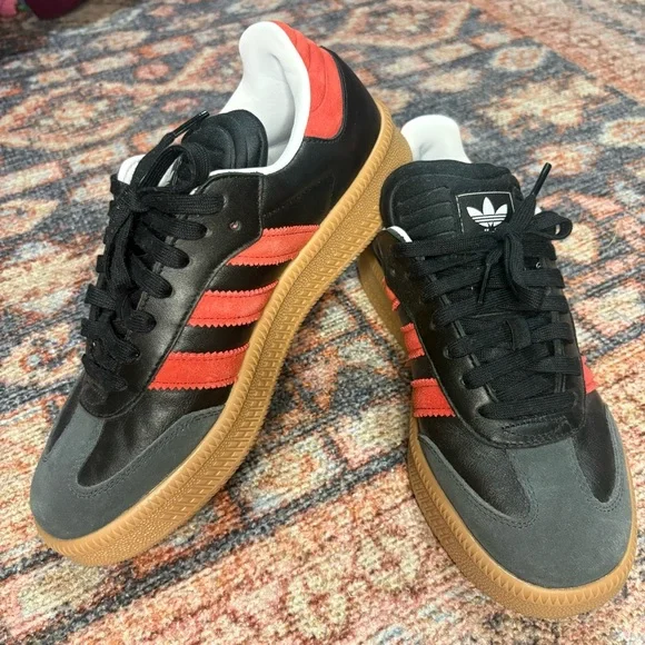 Adidas Black and Red Samba Sneakers size 8.5 women’s